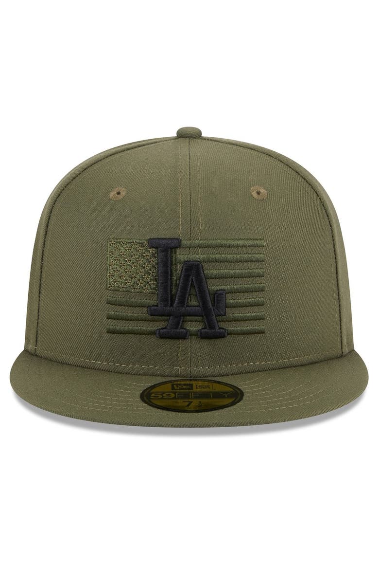 New Era Men's New Era Green Los Angeles Dodgers 2023 Armed Forces Day On-Field 59FIFTY Fitted Hat, Alternate, color,