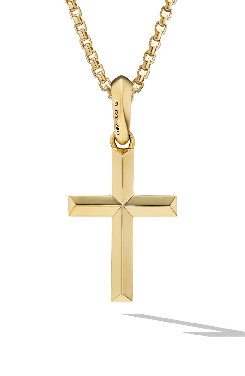 David Yurman Cross Pendant in 18K Yellow Gold with Diamonds, Alternate, color,