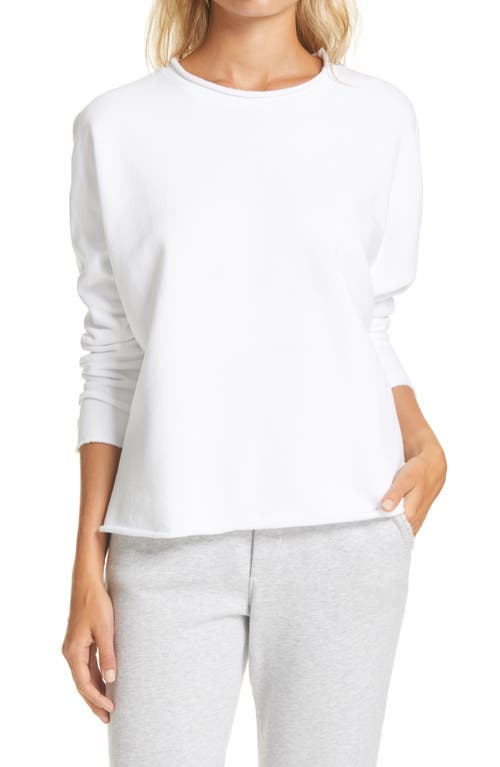 Frank & Eileen Anna Long Sleeve Capelet Sweatshirt in White 