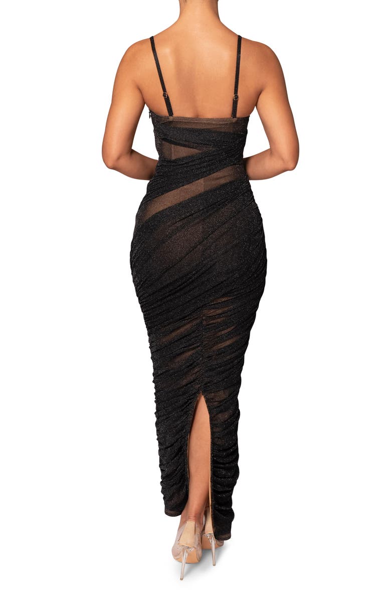 JLUXLABEL Catalina Metallic Sleeveless Knit Maxi Dress, Alternate, color, Black