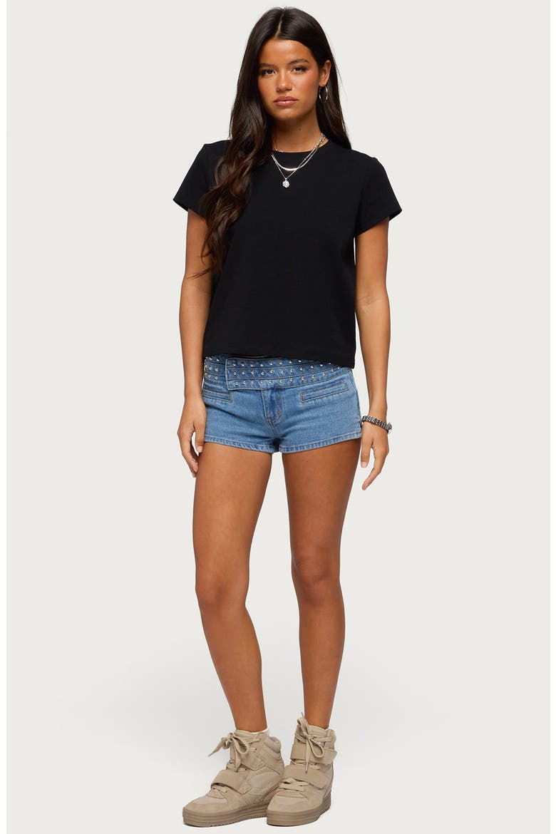 Perfect Basic Stretch Cotton T-Shirt, Alternate, color, BLACK