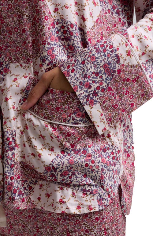Lily And Lionel London Evie Long Sleeve Print Pajama Set In Pink