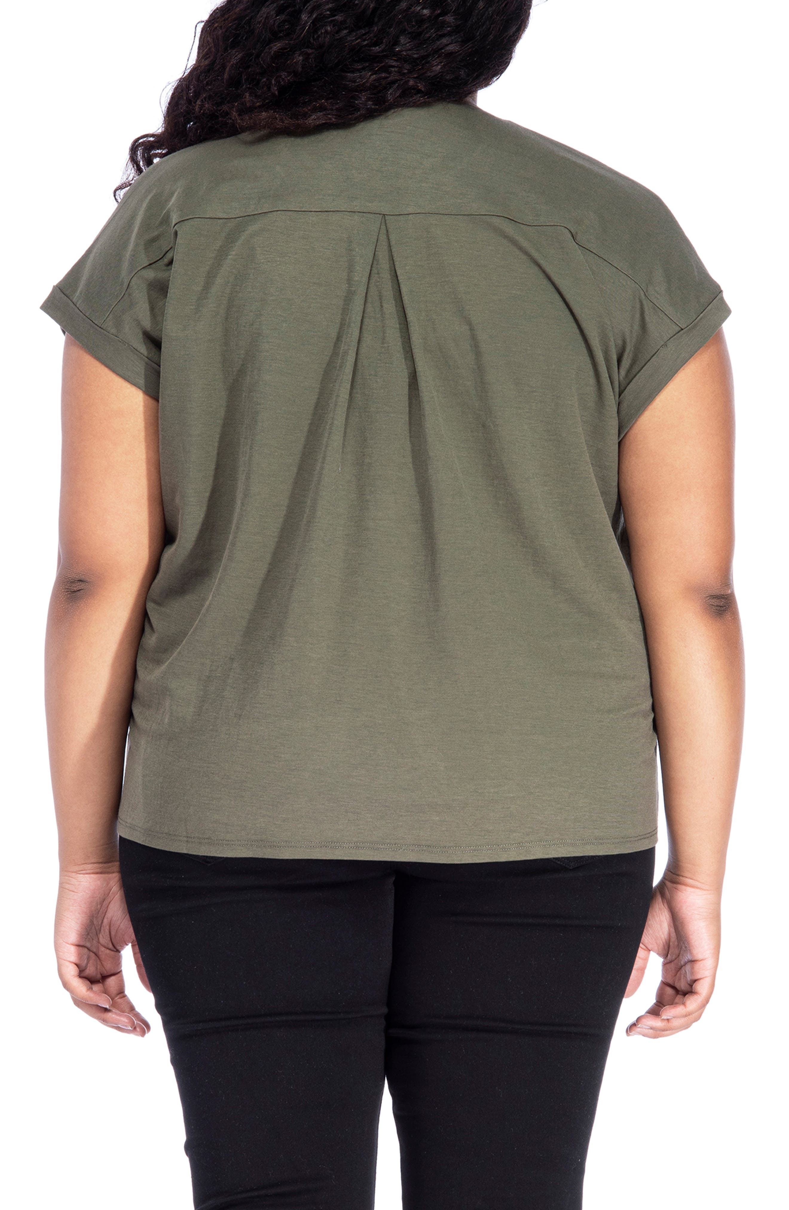 Bobeau Pleat Split Neck Dolman Sleeve Top (Women) | Nordstromrack