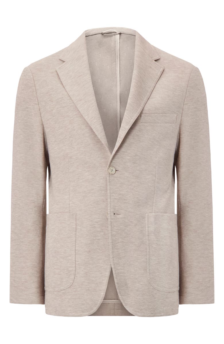 Victor Emmanuel Unstructured Comfort Knit Cotton Blend Sport Coat, Alternate, color, Tan
