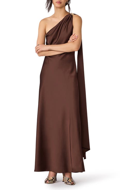 Aurorah One-Shoulder Shawl Dress