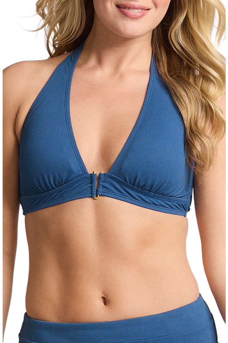 Island Cays Halter Bikini Top, Main, color, INDIGO TIDE