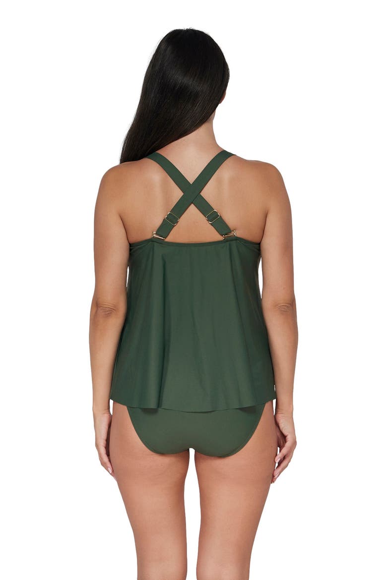 Sadie Tankini Swimsuit Top, Alternate, color, Island Green