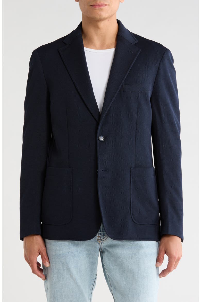 Mélange Knit Sport Coat, Main, color, NAVY