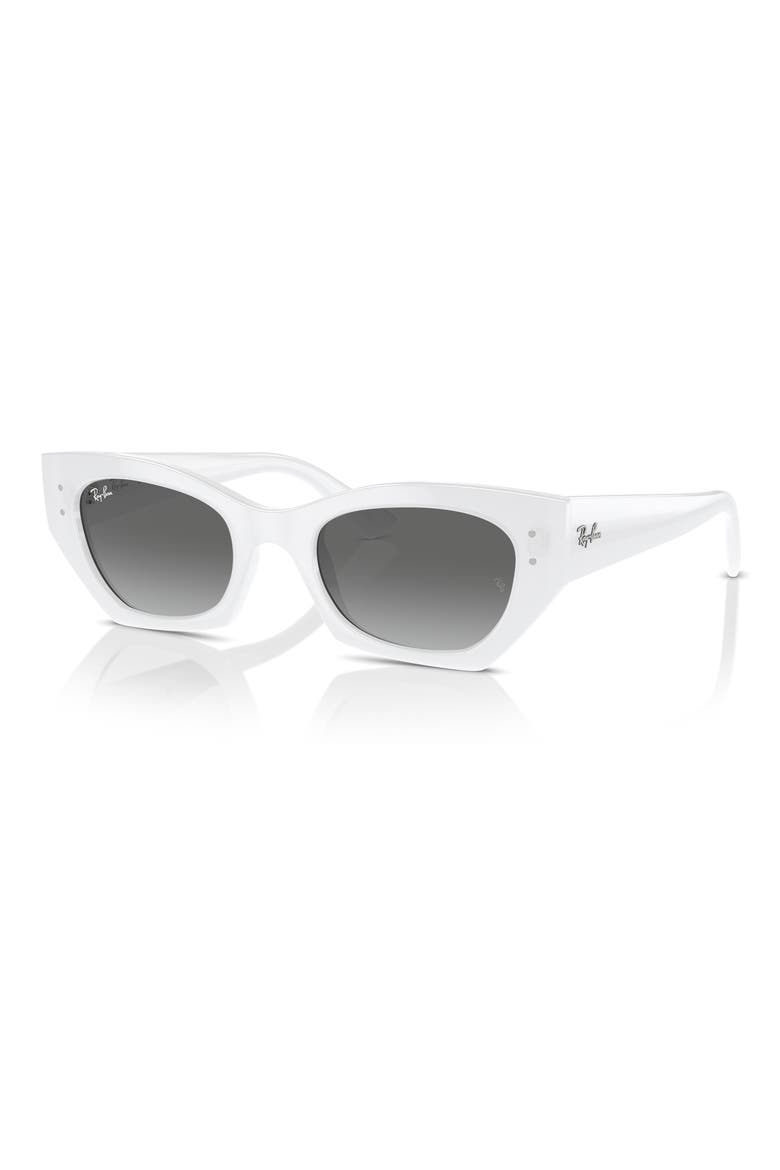Zena 52mm Geometric Sunglasses, Alternate, color, GREY FLASH