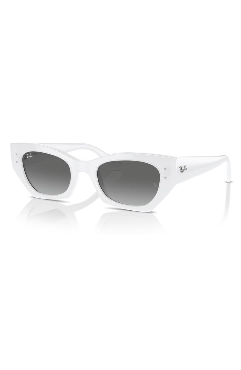 Ray-Ban Zena 52mm Geometric Sunglasses, Alternate, color, Grey Flash