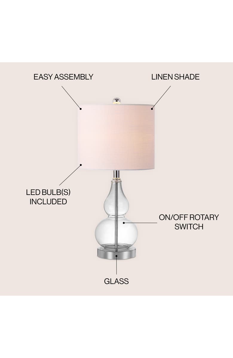 JONATHAN Y Anya Mini Glass Table Lamp, Alternate, color, Clear
