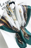 SILKSILKY Pure Mulberry Silk Printed Square Shawl Scarf