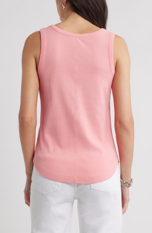 Caslonr Caslon(r) Henley Stretch Cotton Rib Tank In Pink