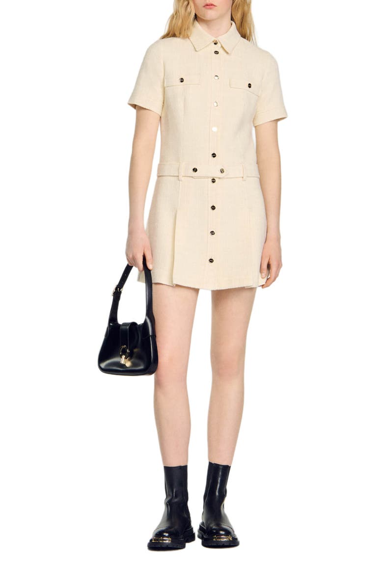 SANDRO Short tweed dress, Alternate, color, 