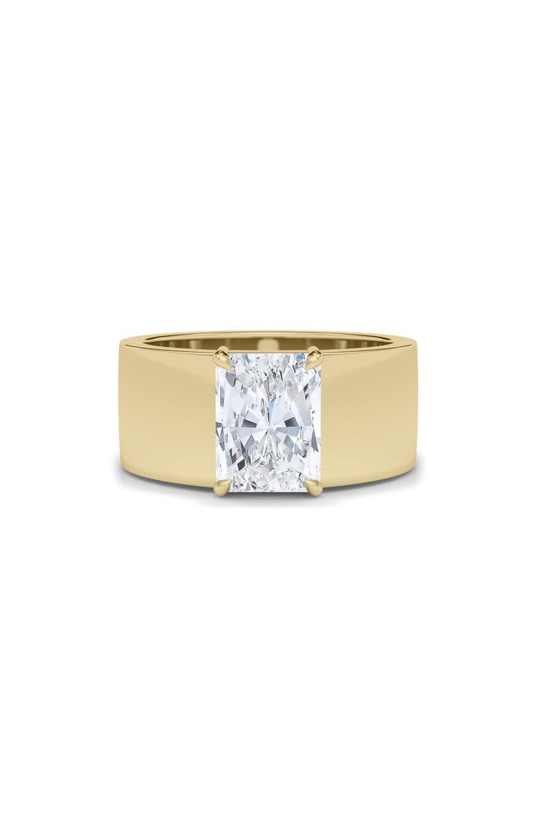 HauteCarat Radiant Cut Cigar Lab Created Diamond Ring, Alternate, color, 2.00Ctw 18K Yellow Gold