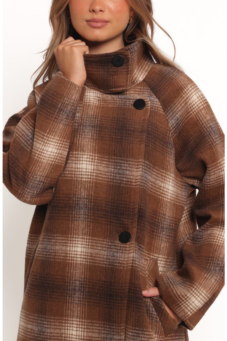 Maya Plaid Coat, Alternate, color, BROWN CHECK
