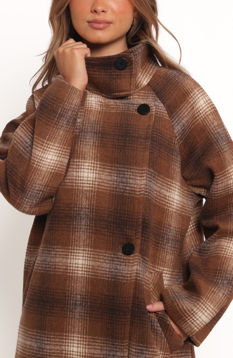 Petal & Pup Maya Plaid Coat, Alternate, color, Brown Check