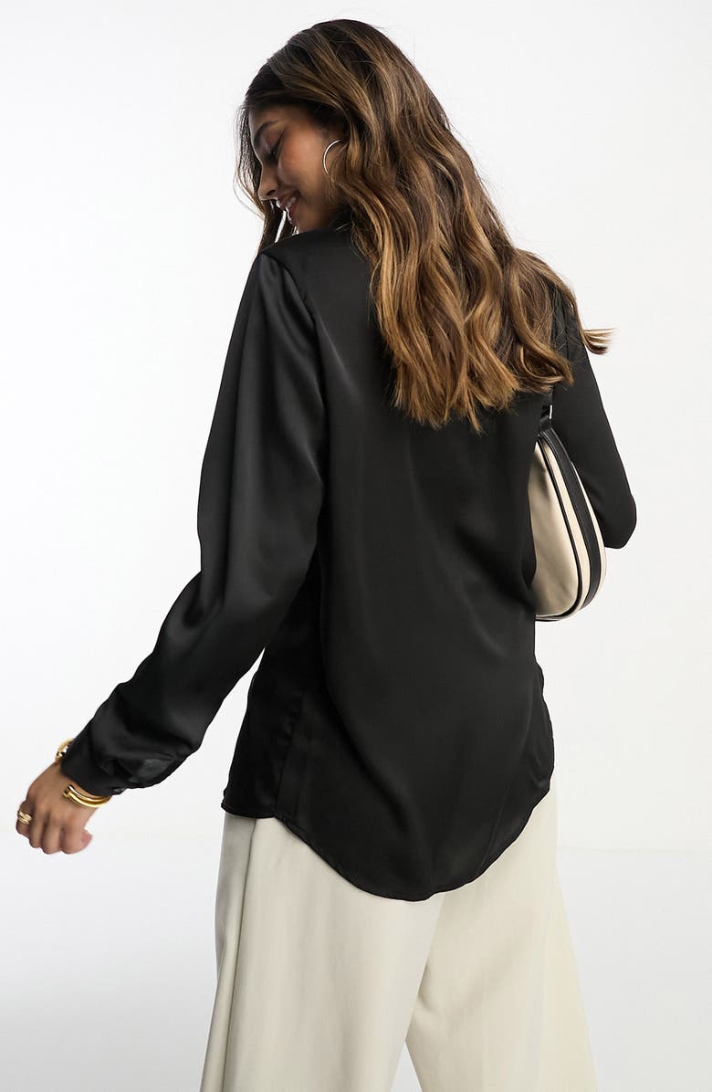 ASOS DESIGN Relaxed Fit Satin Button-Up Shirt, Alternate, color,
