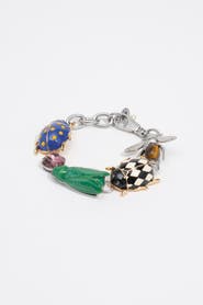 BIMBA Y LOLA Bracelet with Enamel Beetles and Silver Bee
