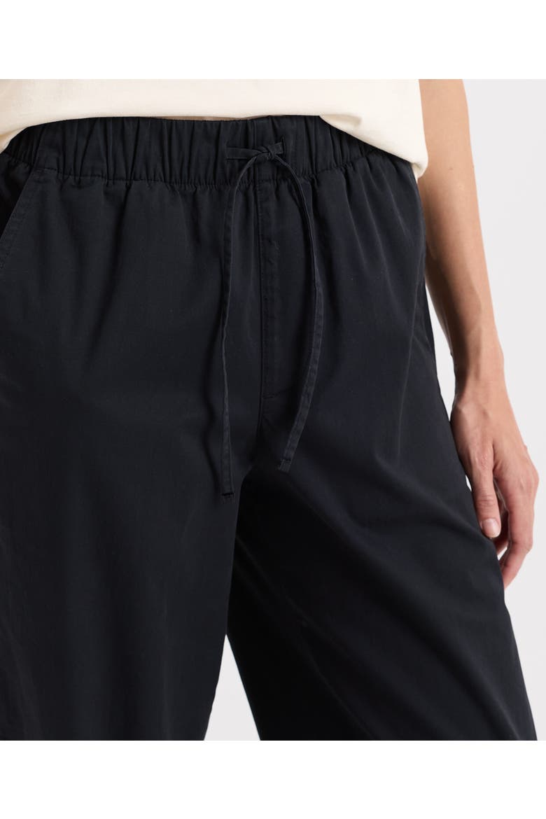 Organic Cotton Peached Twill Pull-On Pant, Alternate, color, Washed Black