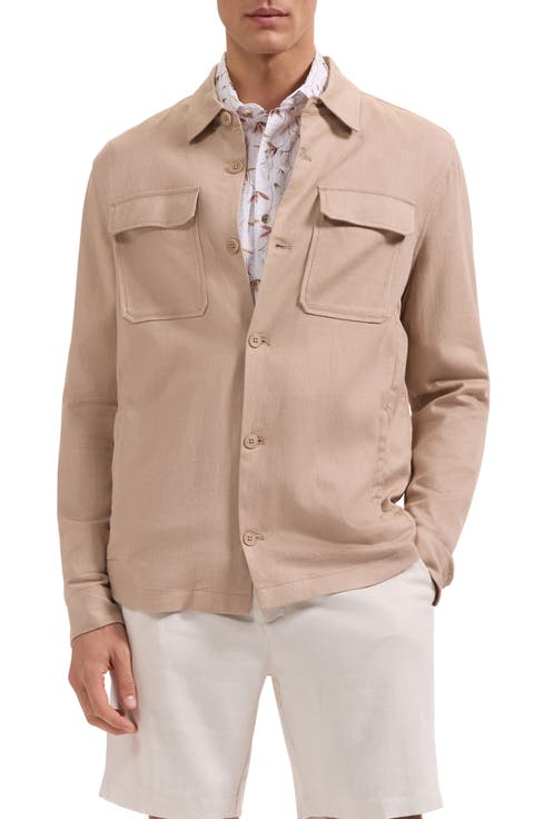 Aerolinen Linen Blend Shirt Jacket