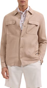 Bugatchi Aerolinen Linen Blend Shirt Jacket