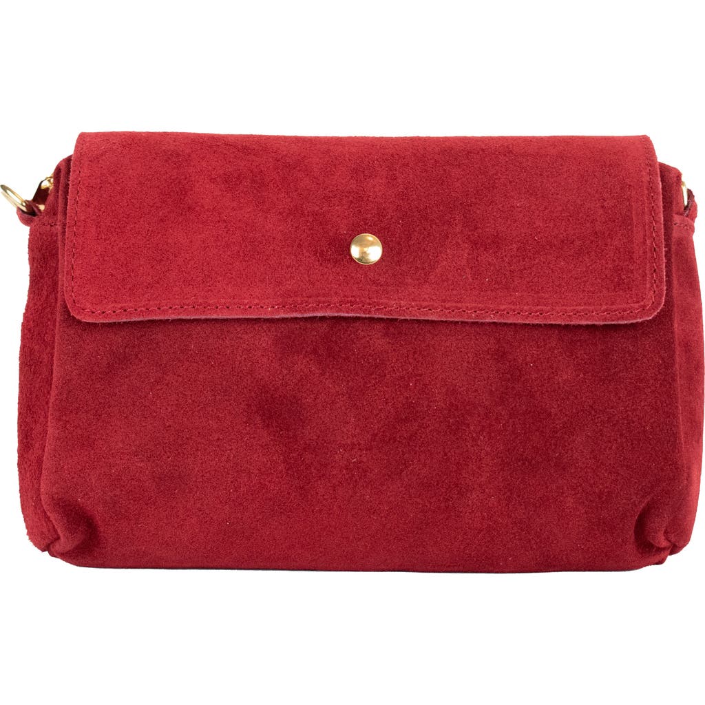 Persaman New York Suede Crossbody Bag In Red