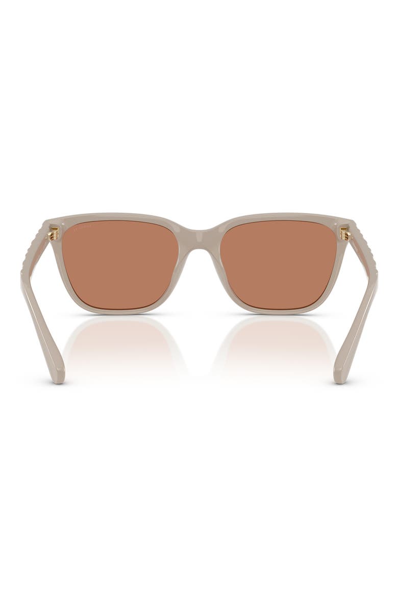 56mm Square Sunglasses, Alternate, color, KHAKI SOLID / BROWN SOLID