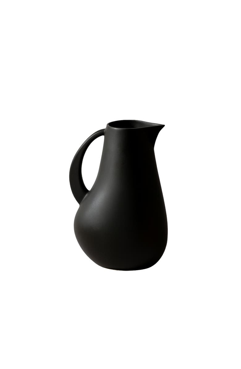Gharyan Stoneware Kuduo Pitcher, Main, color, Matte Black