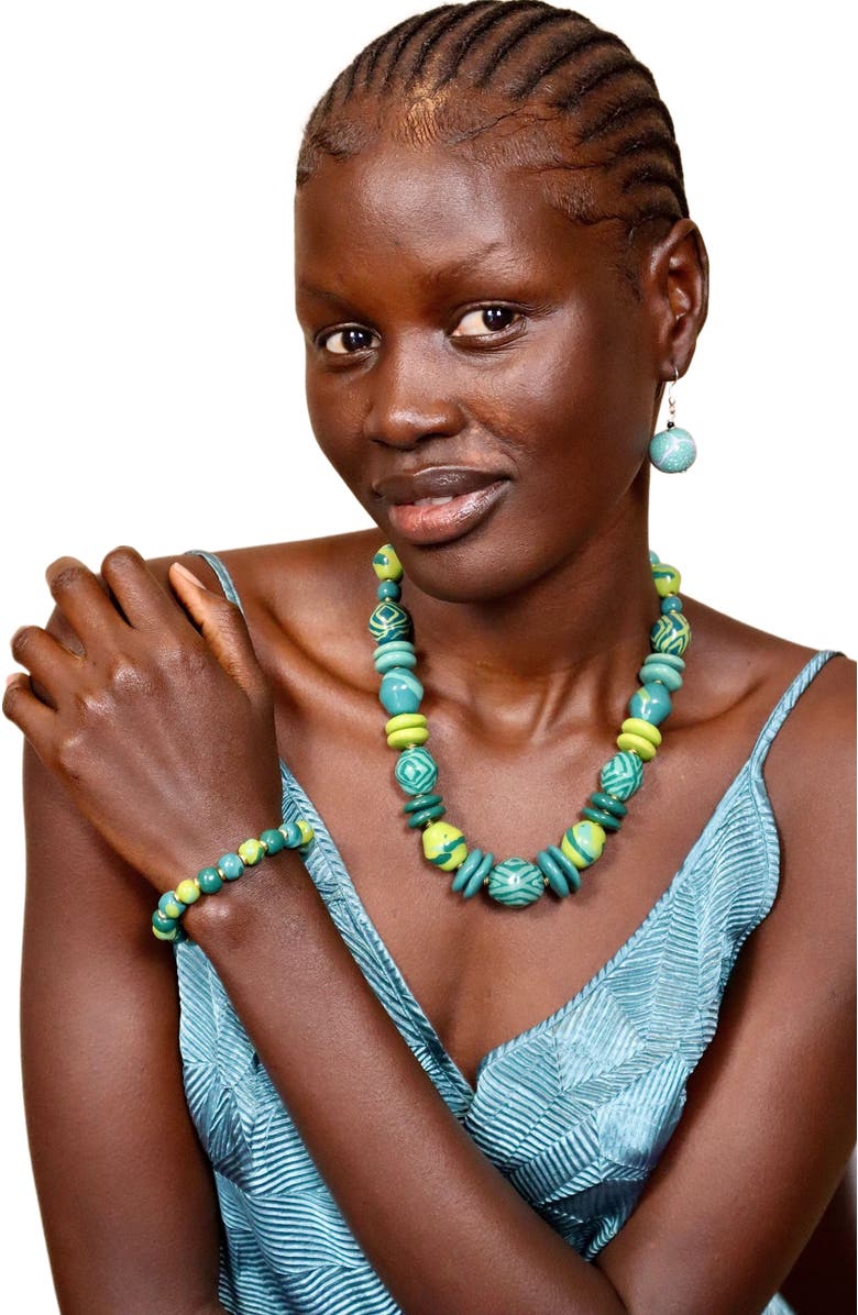 Kazuri Tsavo Collection - Dreamscape Amulet - 18'', Alternate, color, Multi