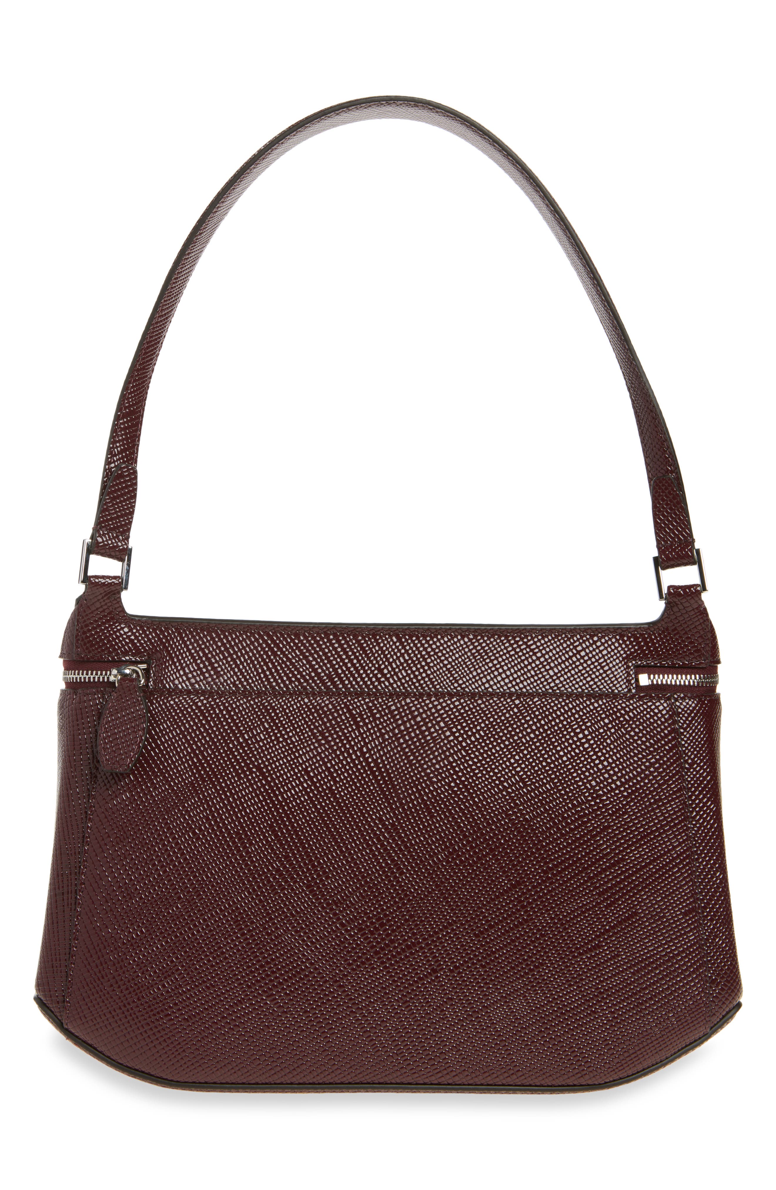 Clip Palmellato Patent Leather Shoulder Bag, Alternate, color, CHERRY
