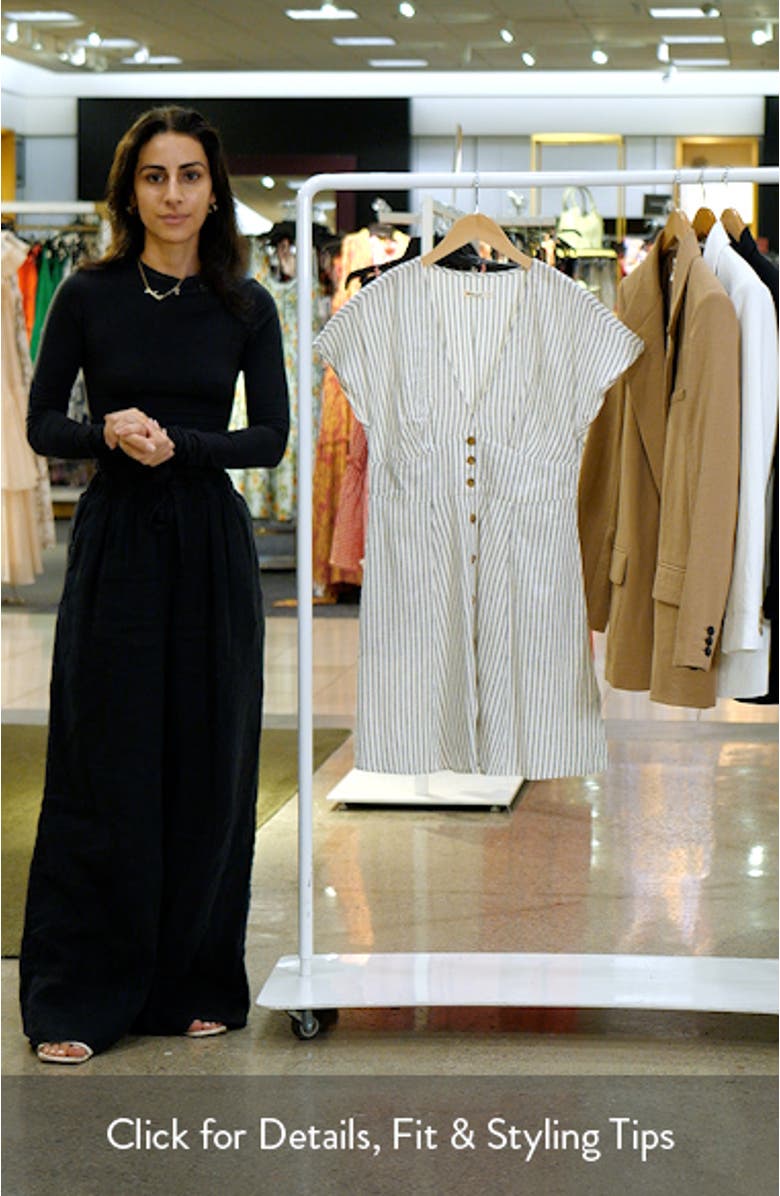 Camila Stripe Button Front Hemp Blend Minidress, sales video thumbnail