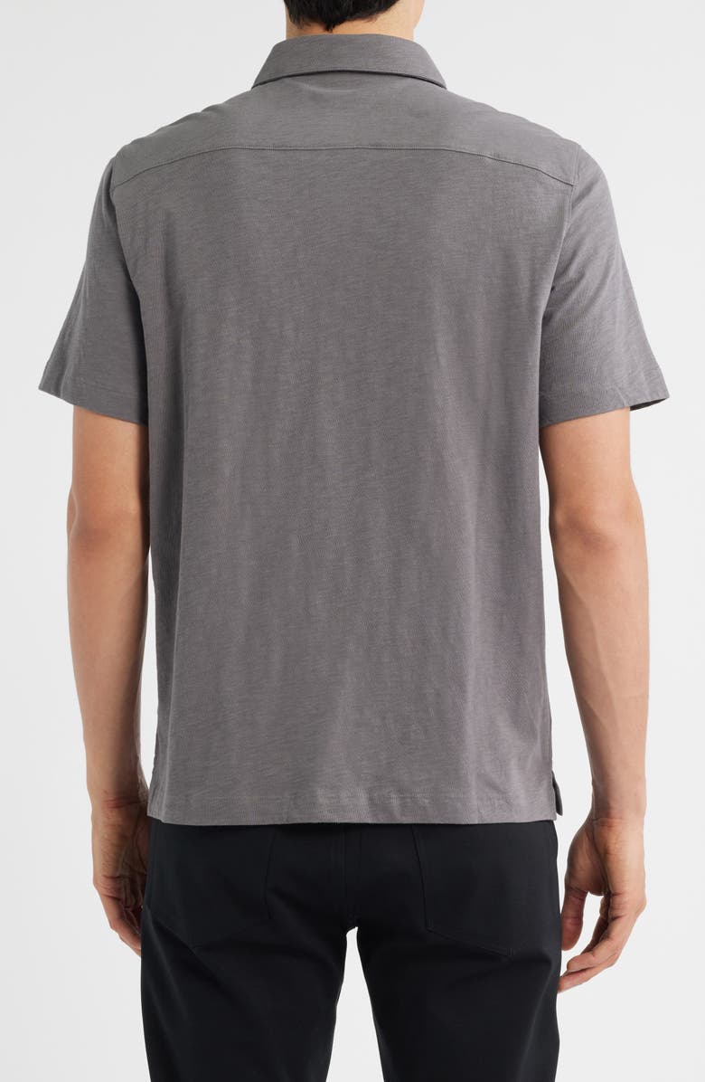 Theory Noran Short Sleeve Knit Button-Up Shirt, Alternate, color, Carbon