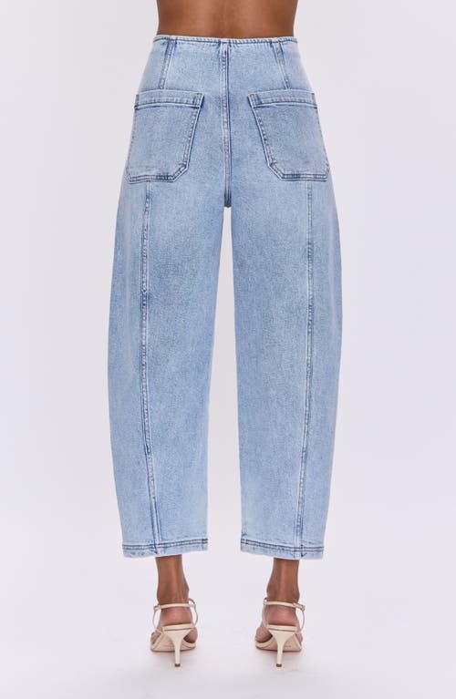 Pistola Blair Bandless High Waist Crop Barrel Jeans In Blue
