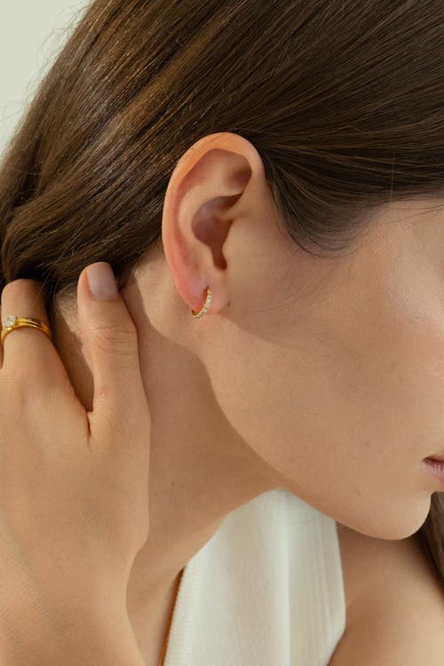 Bearfruit Jewelry Sterling Silver 18k Gold Plated Ophelia Huggies Hoops In Gold