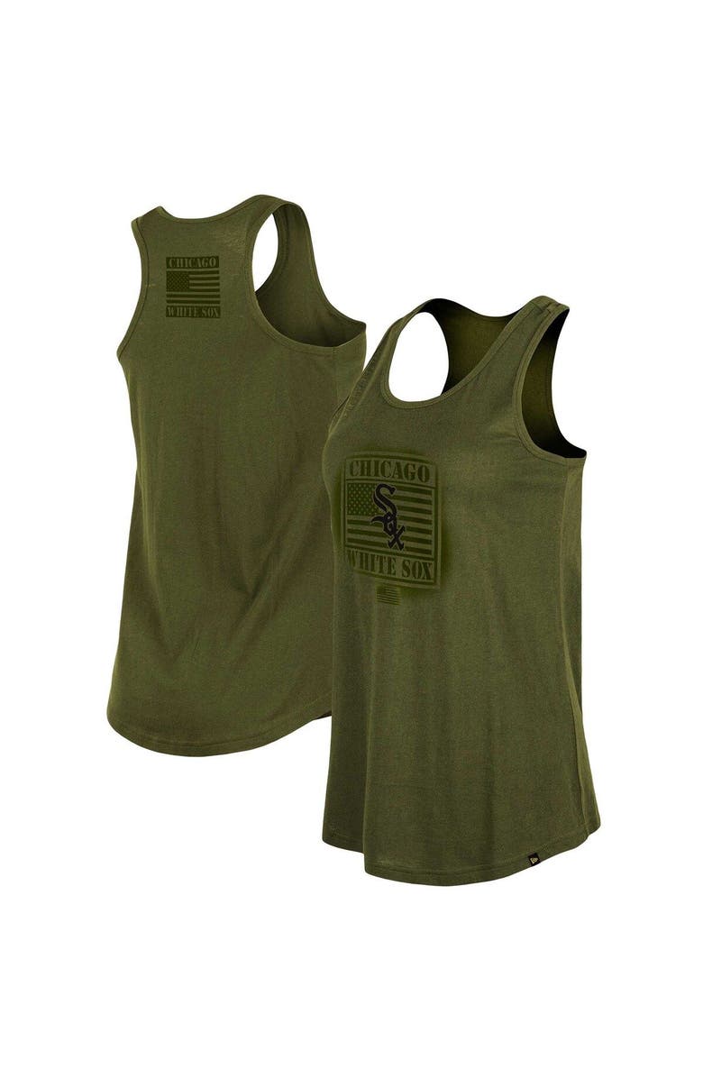 New Era Women's New Era Olive 2023 Chicago White Sox Armed Forces Day Racerback Tank Top, Main, color, Olive