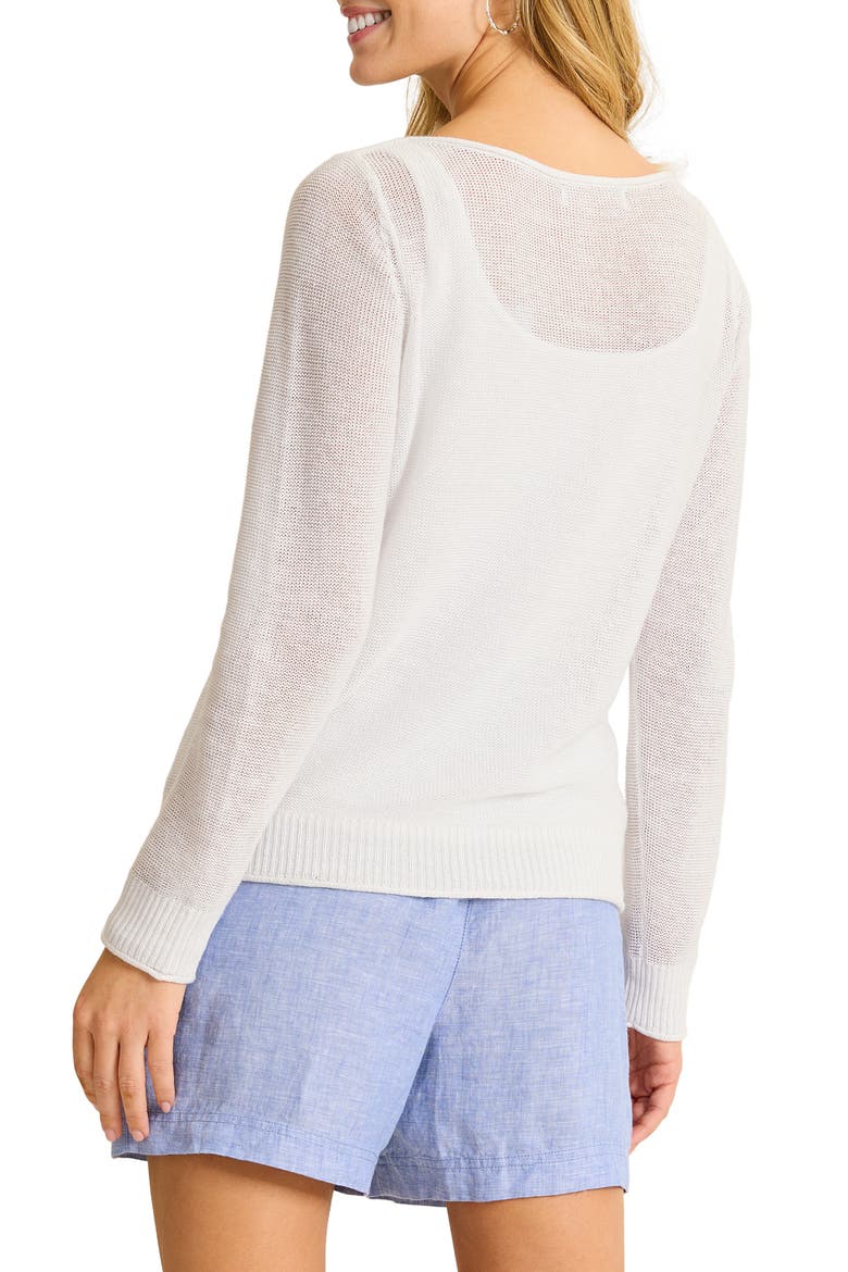 Cedar Relaxed Fit Linen Sweater, Alternate, color, WHITE