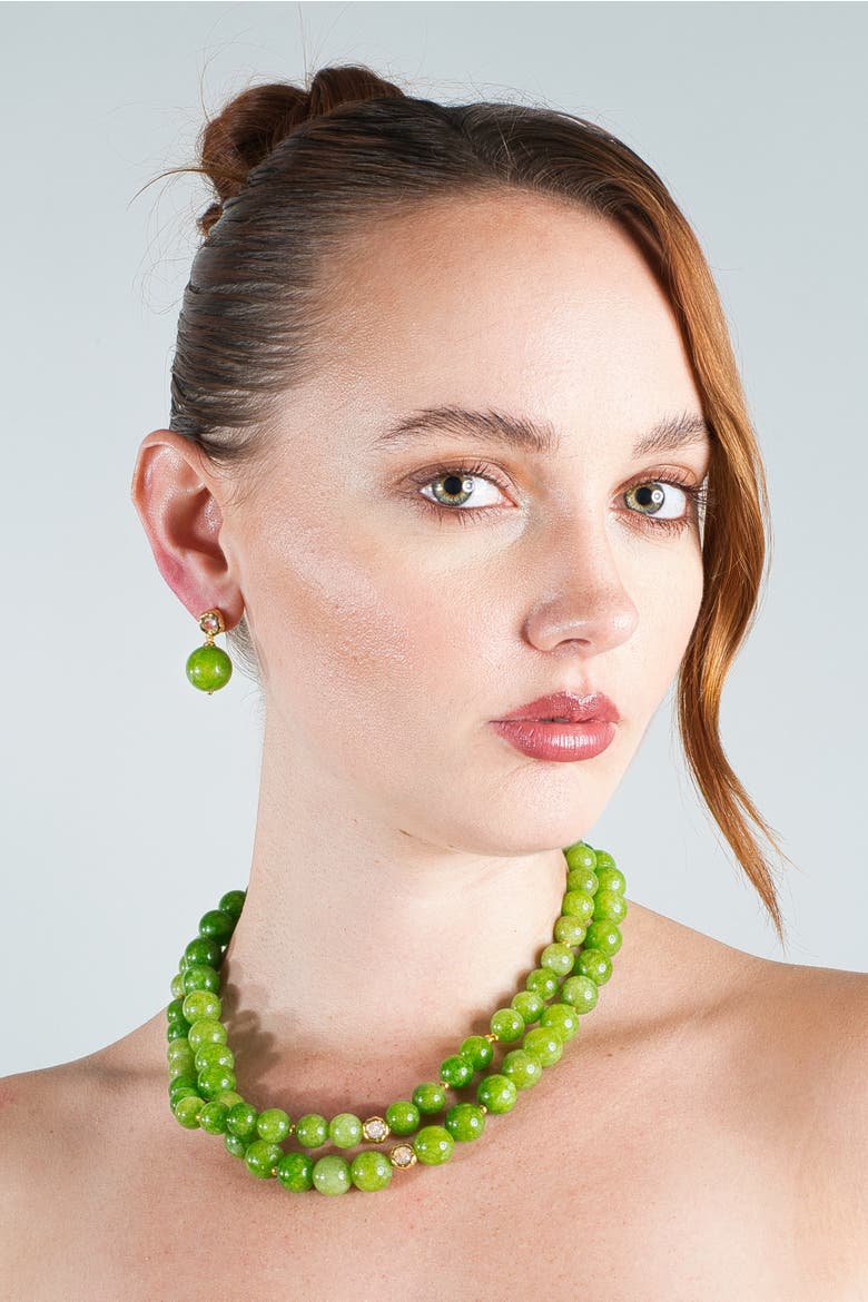 Olivia Peridot Bead  Drop Earrings, Alternate, color, Green
