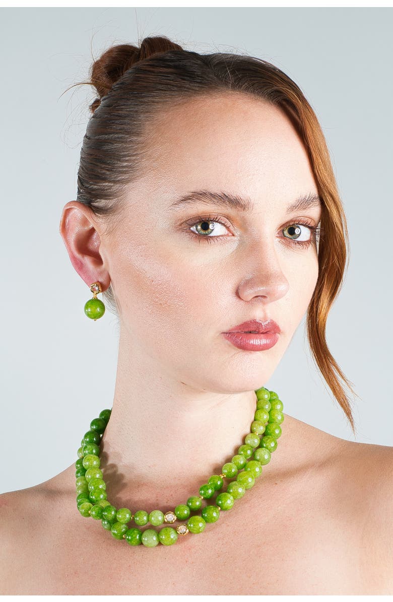 Classicharms Olivia Peridot Bead Drop Earrings, Alternate, color, Green