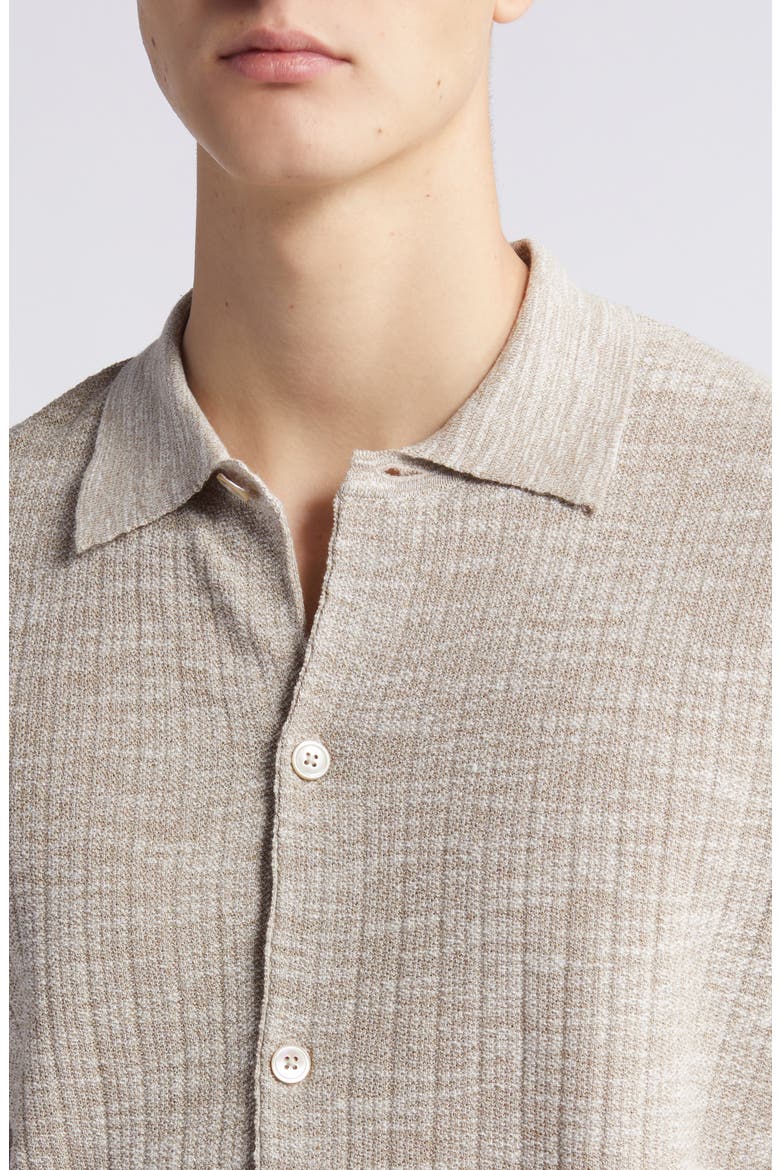 Nolan 6577 Knit Short Sleeve Button-Up Shirt, Alternate, color, GREIGE