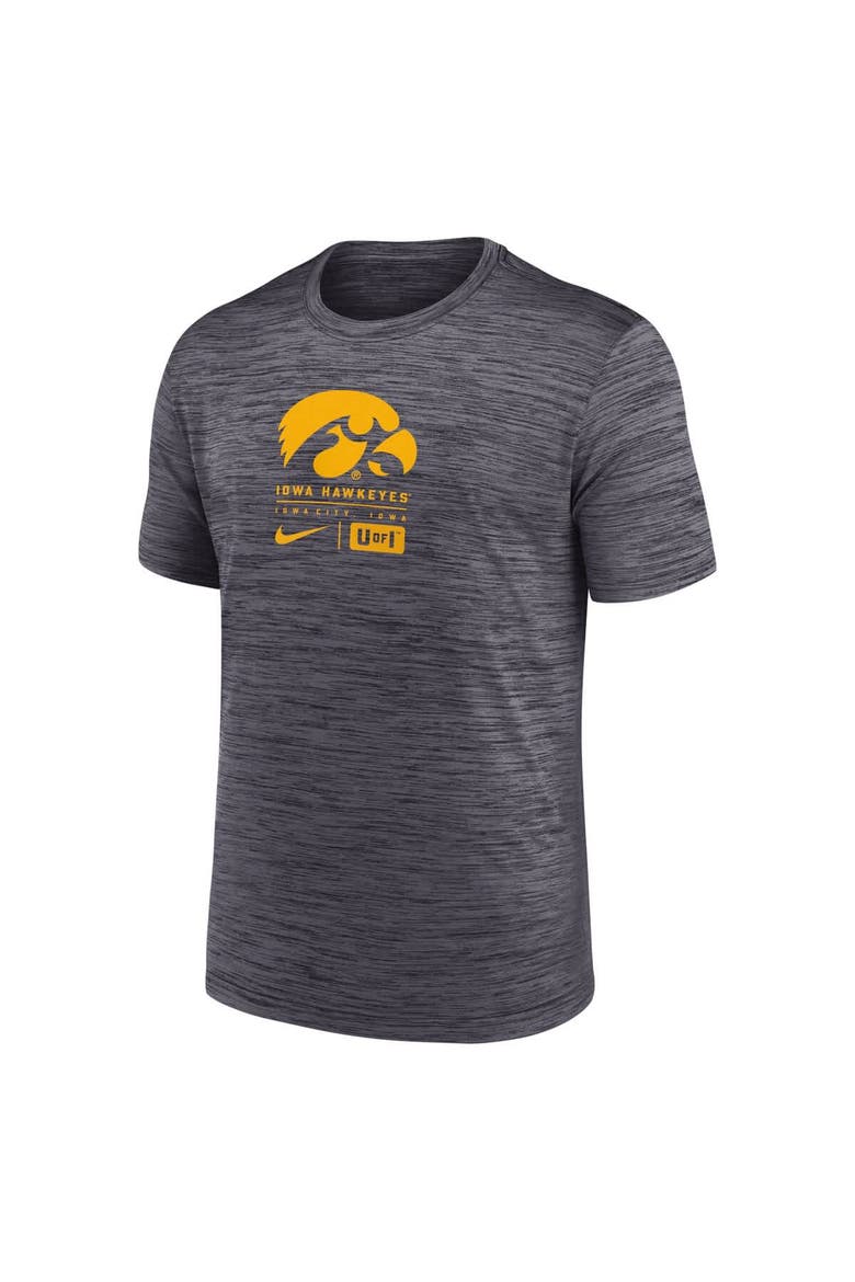 Men's Nike  Black Iowa Hawkeyes Campus Center Block Velocity Performance T-Shirt, Alternate, color, Black