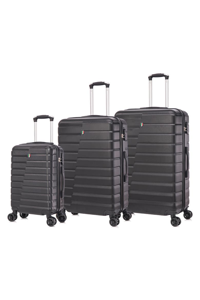 Marvello Hardshell 3-Piece Spinner Luggage Set, Main, color, BLACK