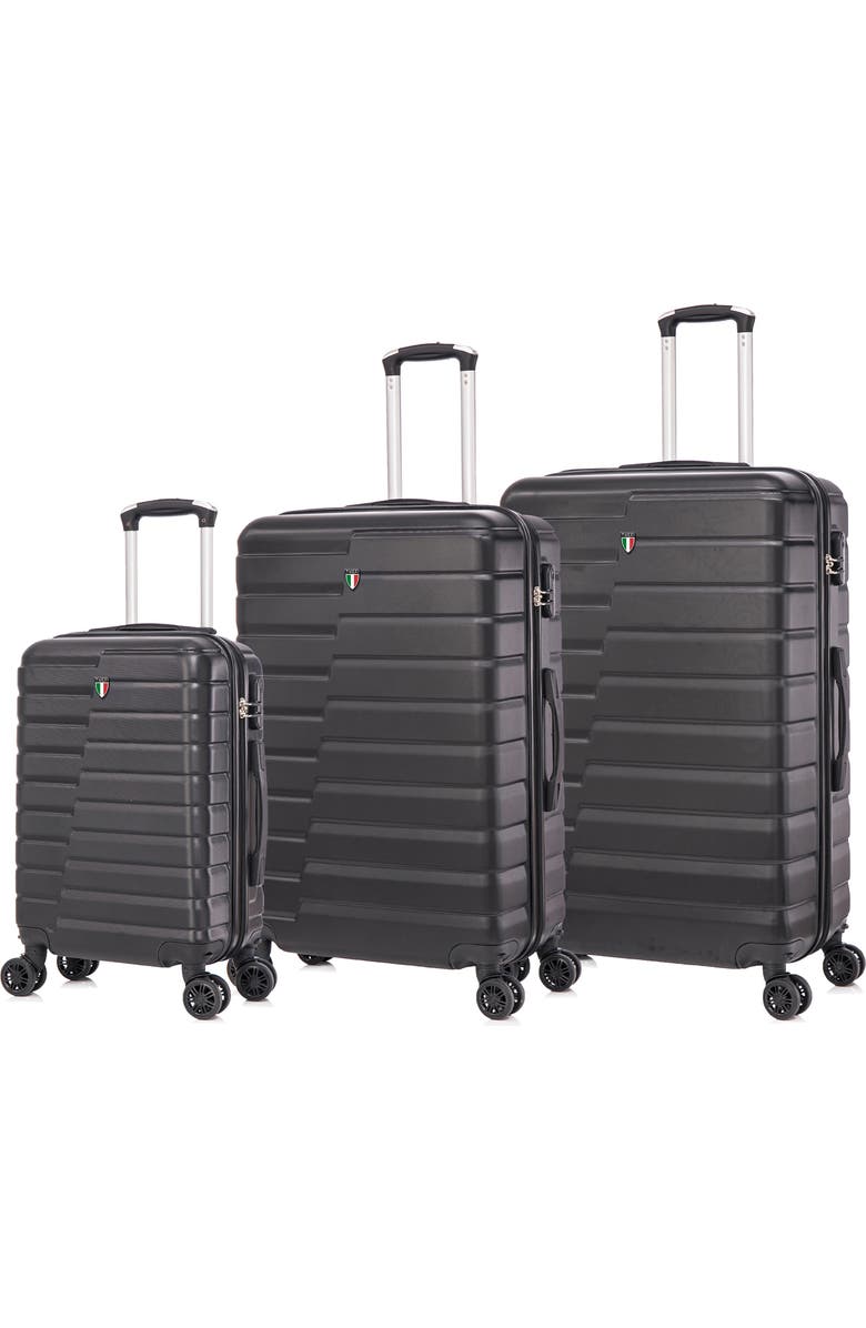 TUCCI Marvello Hardshell 3-Piece Spinner Luggage Set, Alternate, color, Black