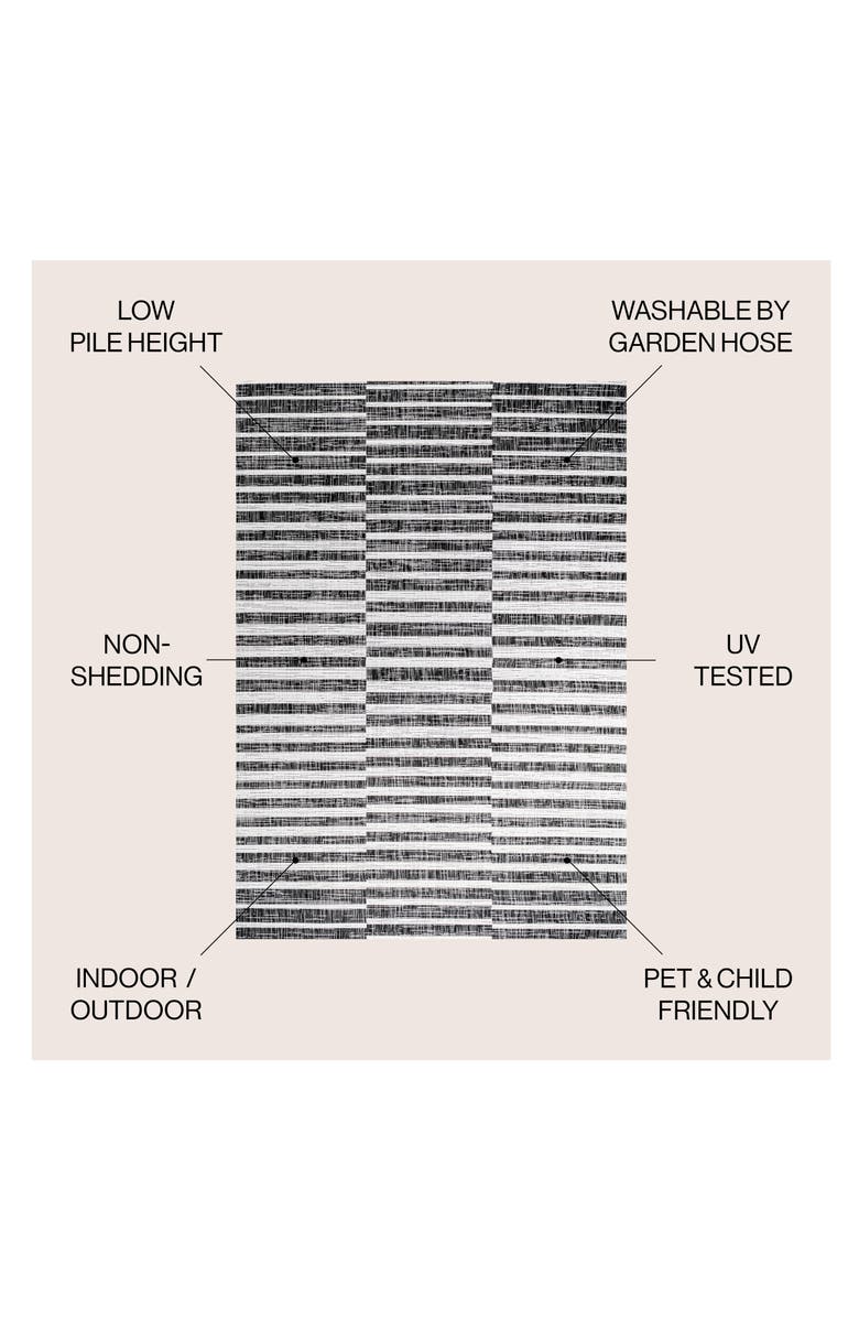 JONATHAN Y Sukie Modern Offset Stripe Indoor/Outdoor Area Rug, Main, color, Black/Ivory