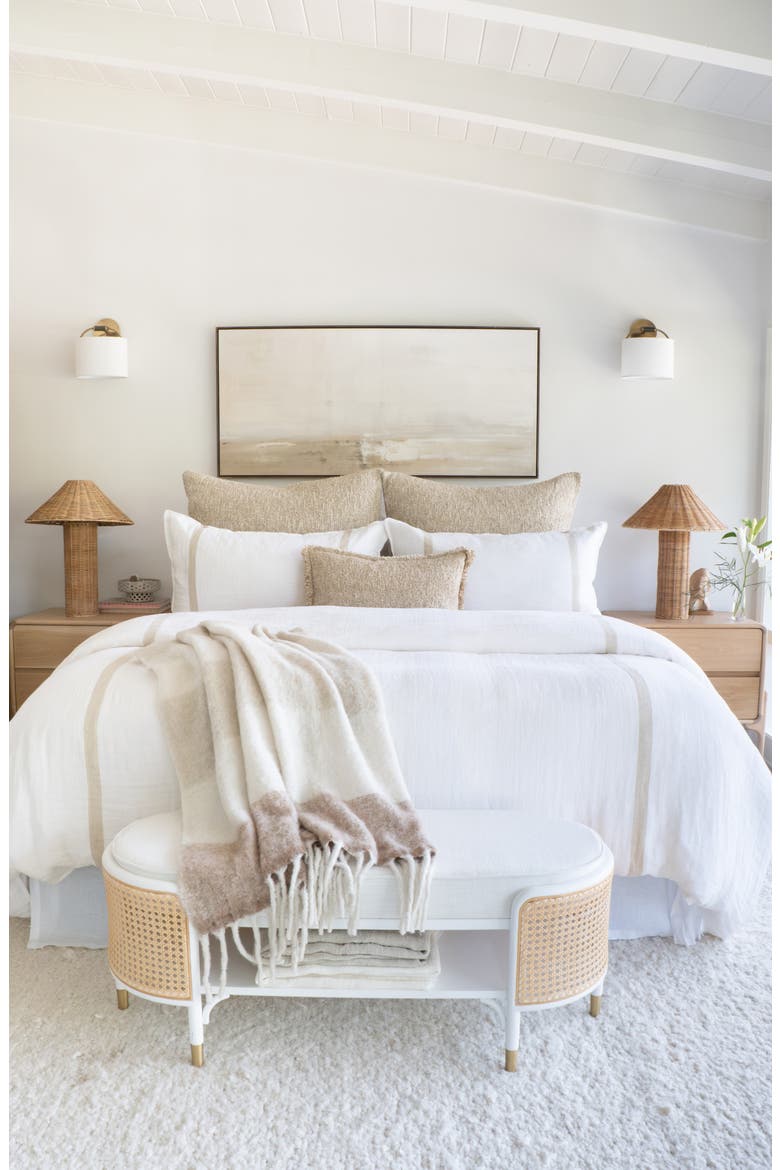 Rory Linen Sham, Alternate, color, WHITE/ FLAX