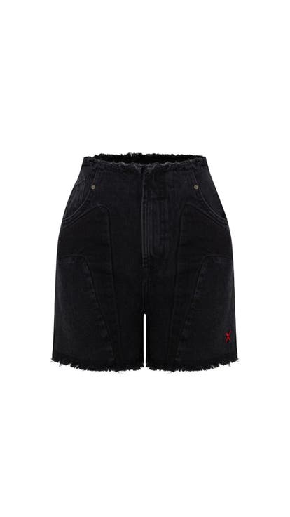 Cotton High Waist Denim Shorts