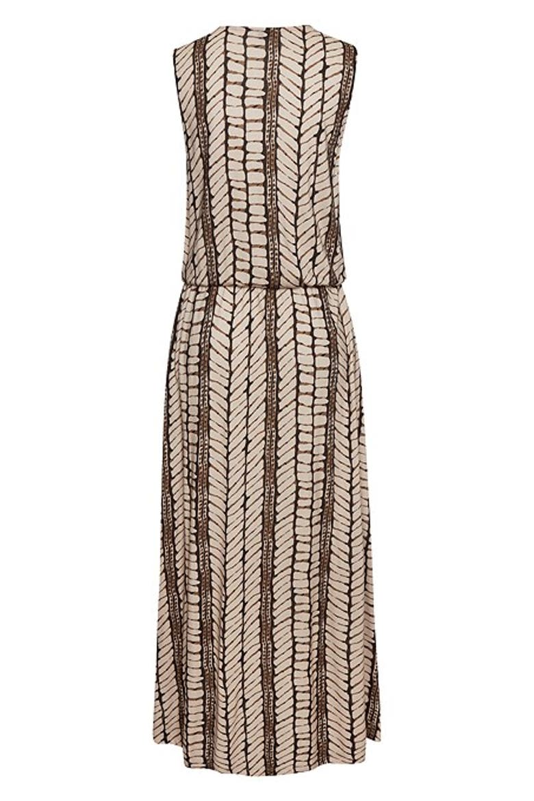 Women's Sleeveless V-Neck Maxi Dress, Alternate, color, Beige & Brown