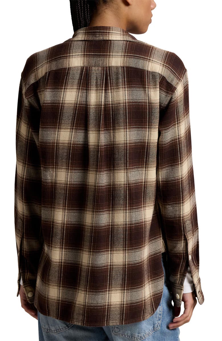 Polo Ralph Lauren Plaid Oversize Twill Button-Up Shirt, Alternate, color, 