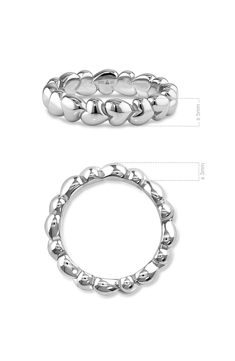 DEVATA Sweet Heart Eternity Band Ring in Rhodium Plated Sterling Silver, Alternate, color, Silver