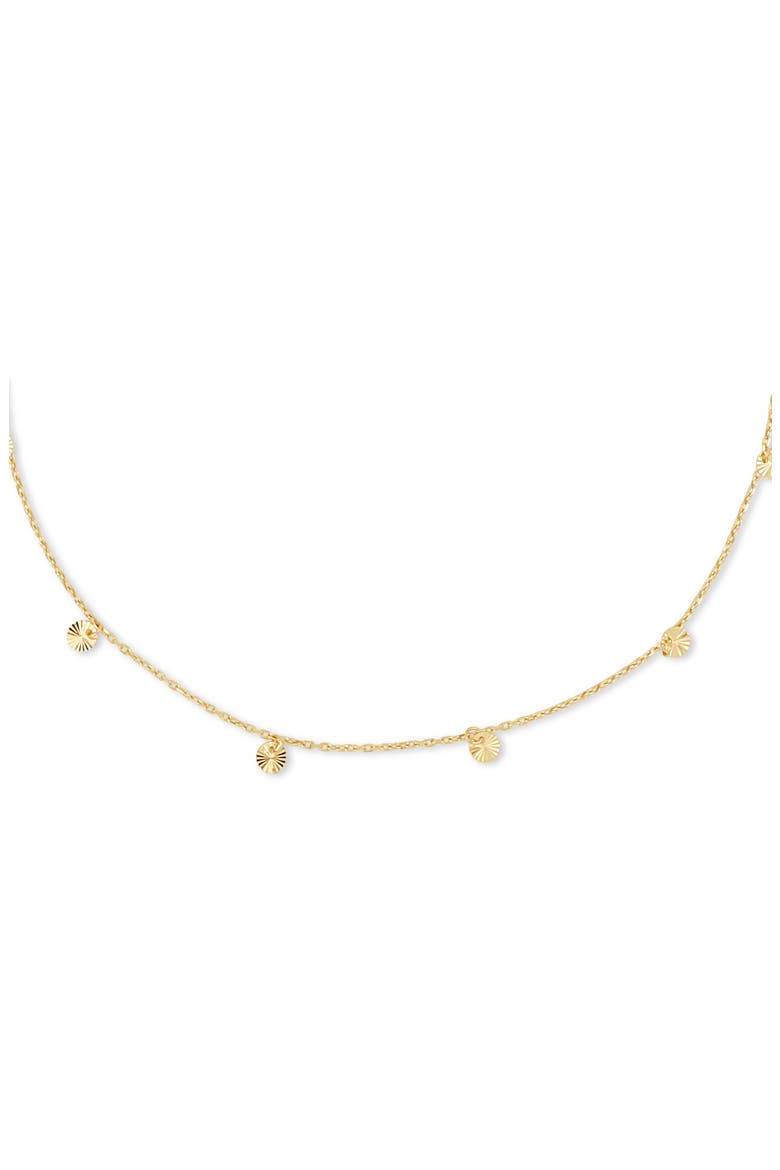 14K Gold Disc Station Anklet, Alternate, color, 14KY